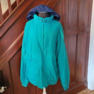Himalaya Teal & Navy Hooded Windbreaker Jacket XL